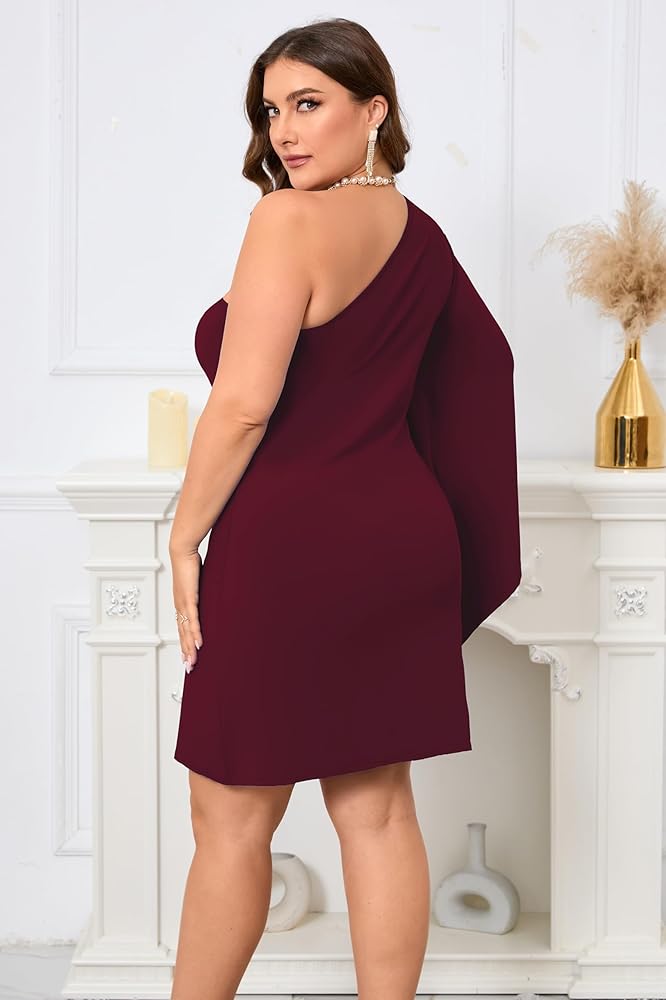 Amazon.com: ZOMVA 2024 Women's Plus Size 0X-4X One Shoulder